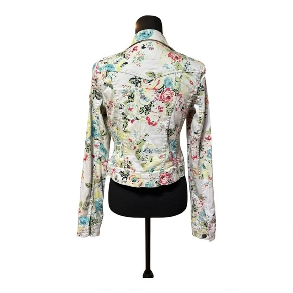 Jessica Simpson White Floral Jean Jacket - Picture 4 of 4